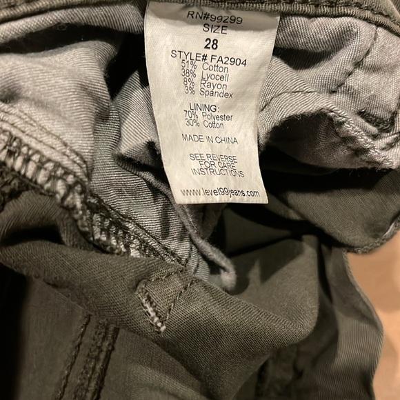 Level 99 Women's Skinny Cargo Jeans - Dark Green - Picture 4 of 6
